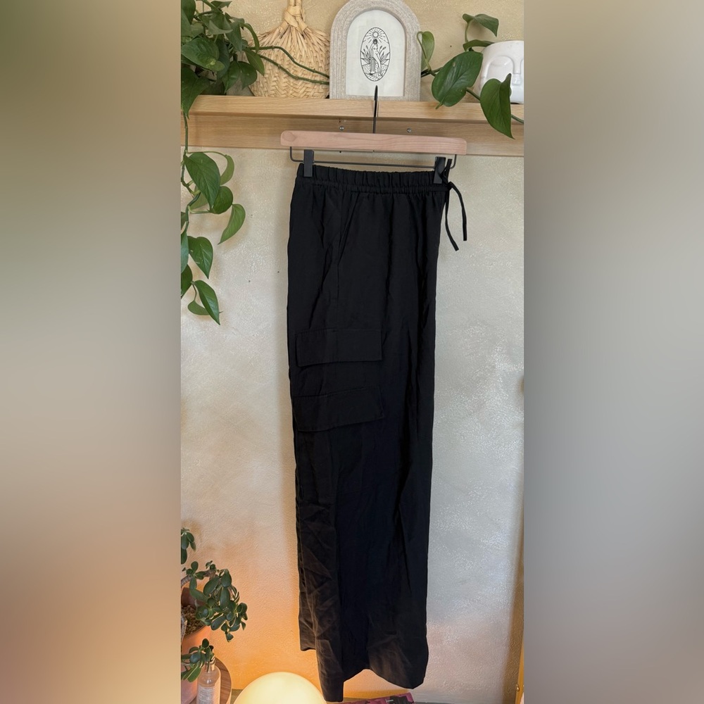 Black Wide Leg Relaxed Fit Pants